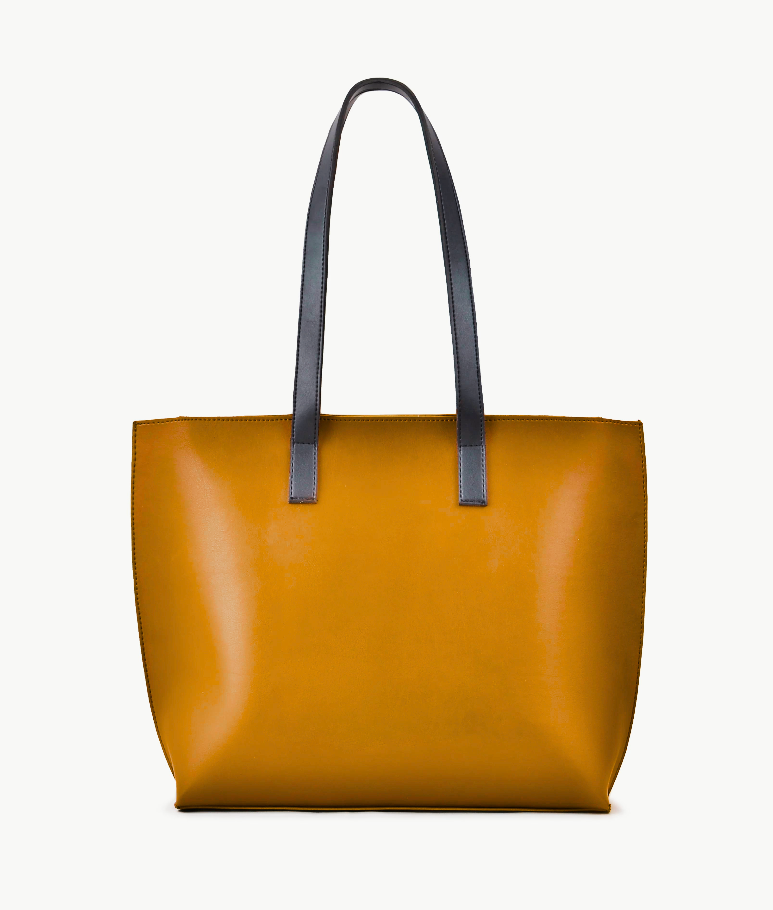 Mustard long Handle Tote Bag