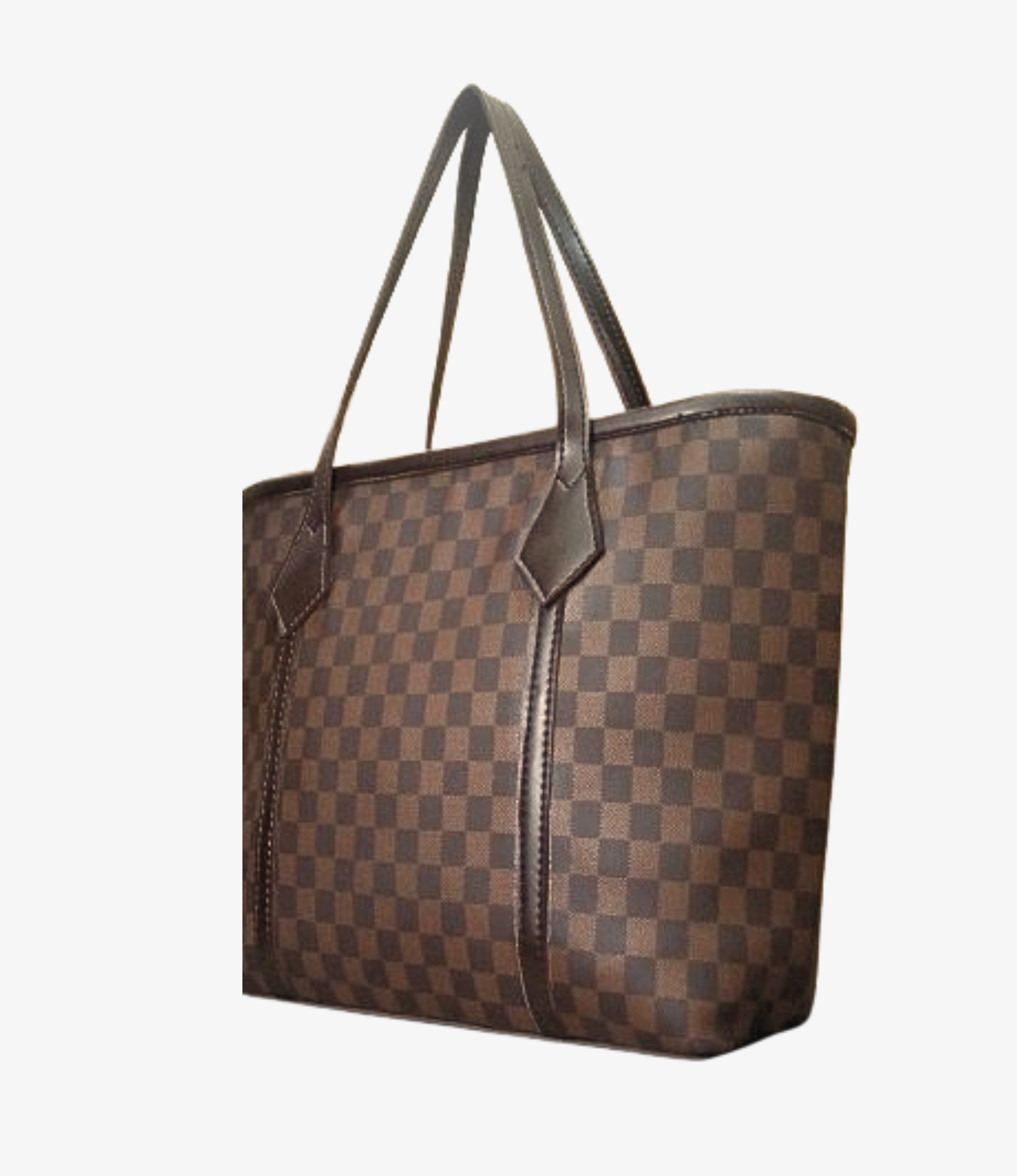 dark Brown  checkered luxe everyday tote