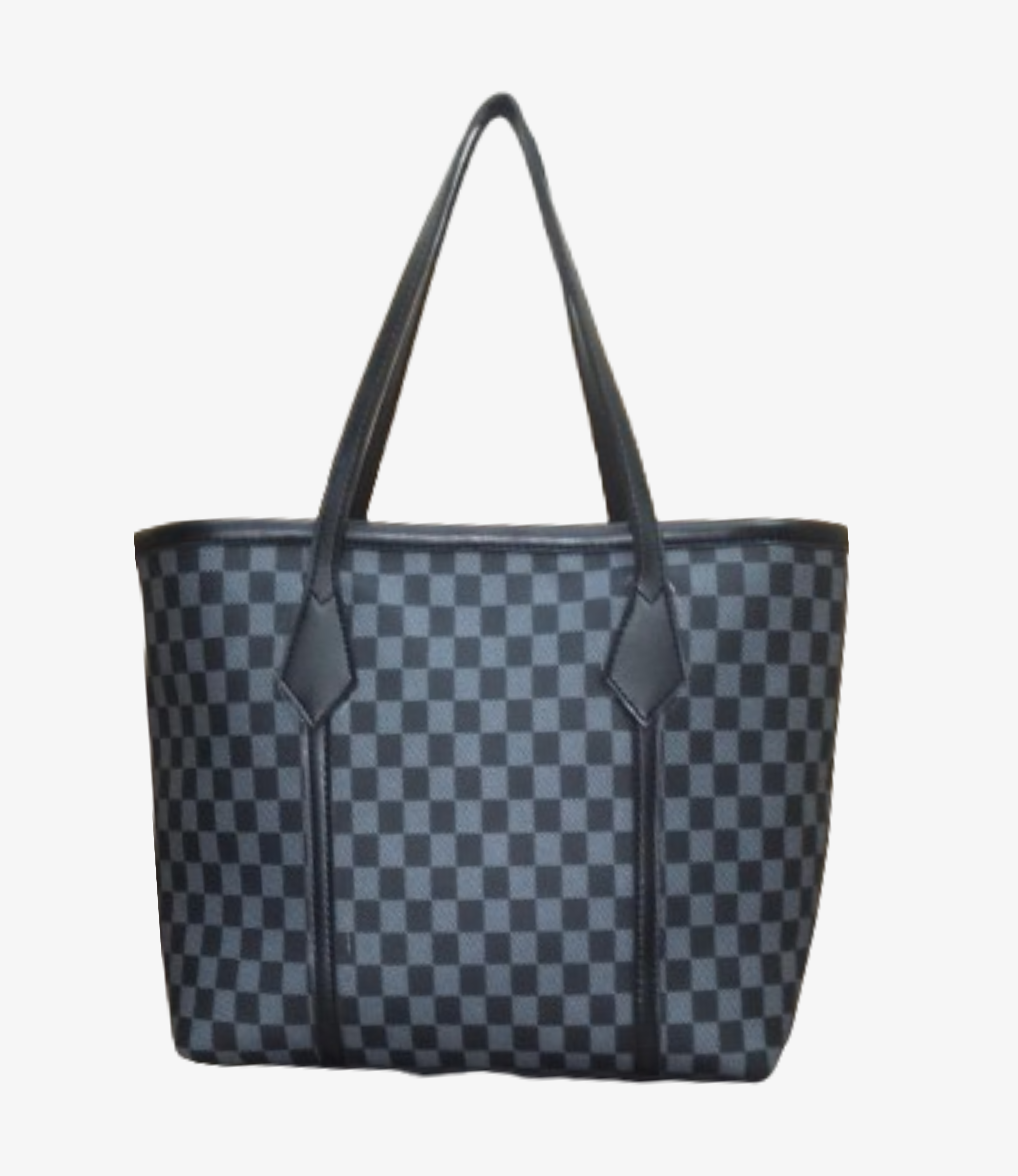 Black chkered luxe everyday tote