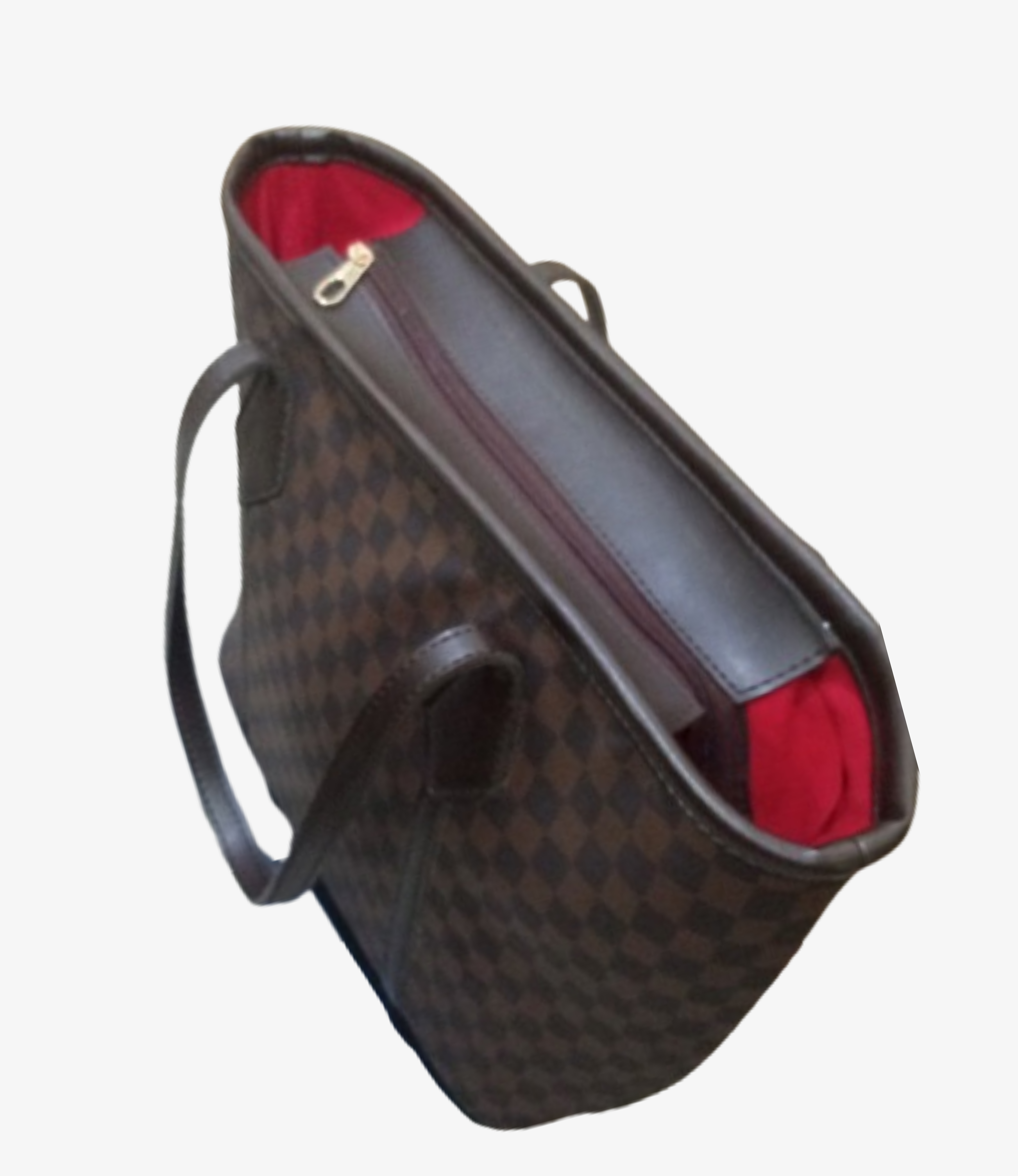 dark Brown  checkered luxe everyday tote