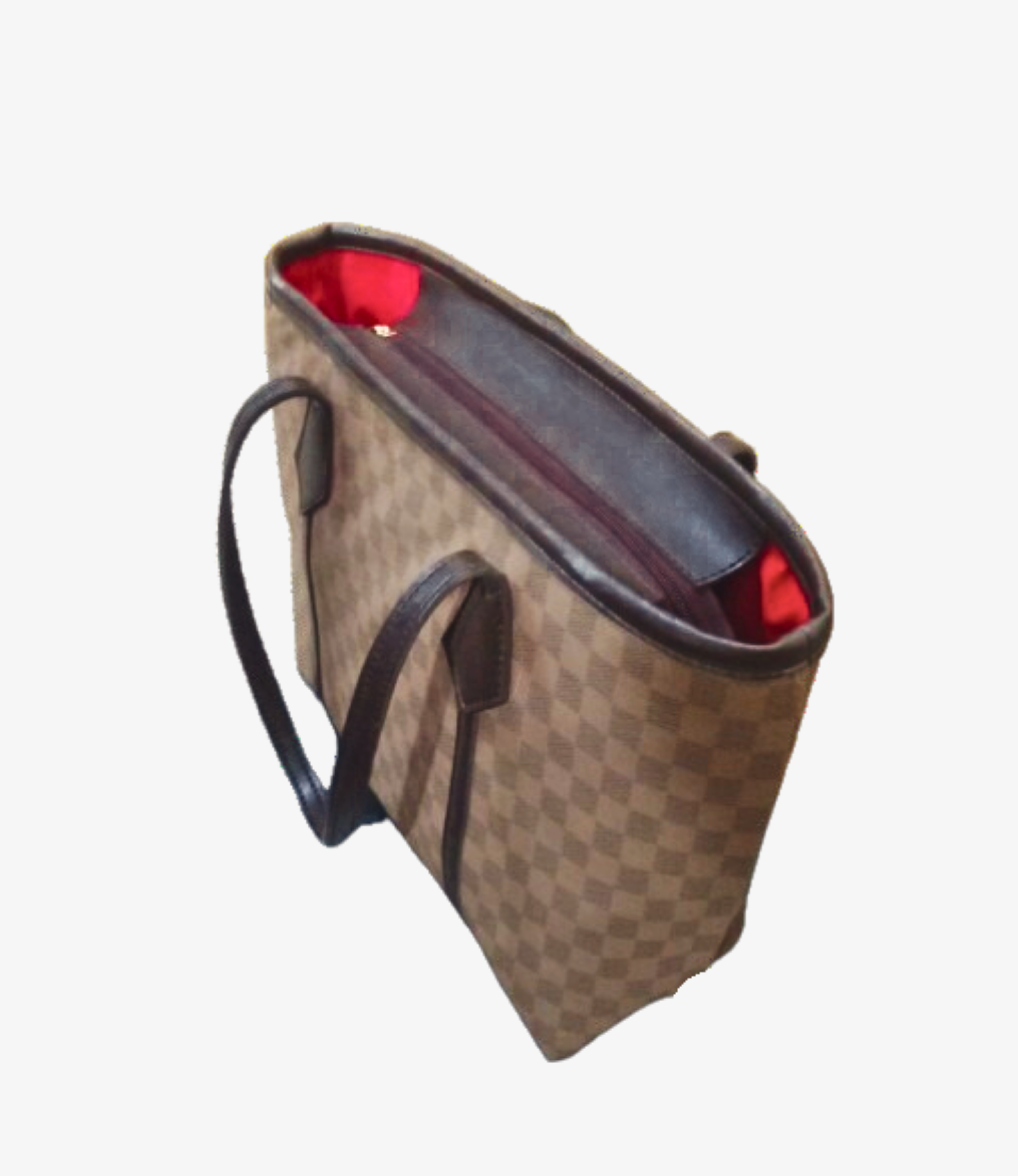 Bronze checkered luxe everyday tote