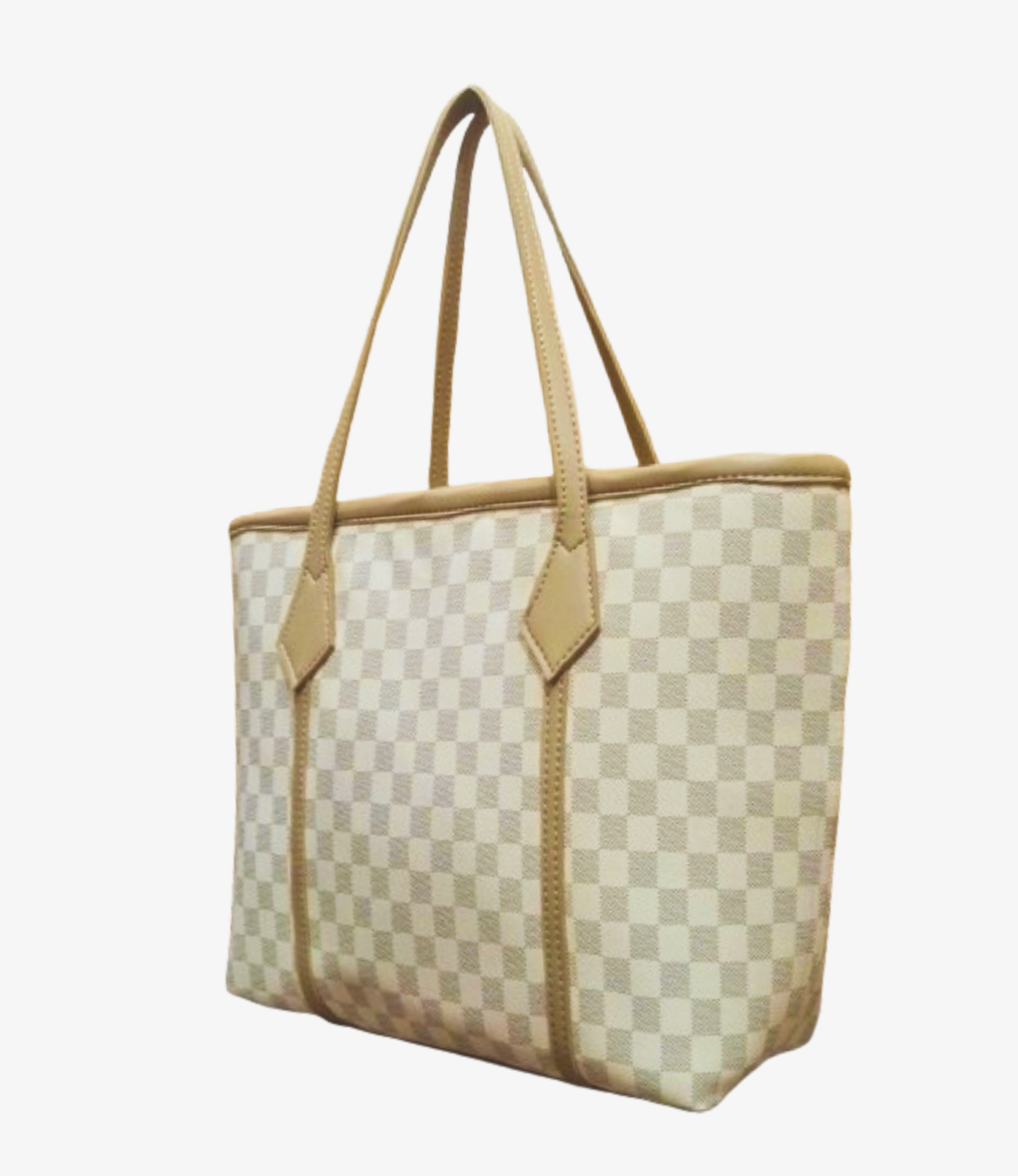 Off -White checkered luxe everyday tote