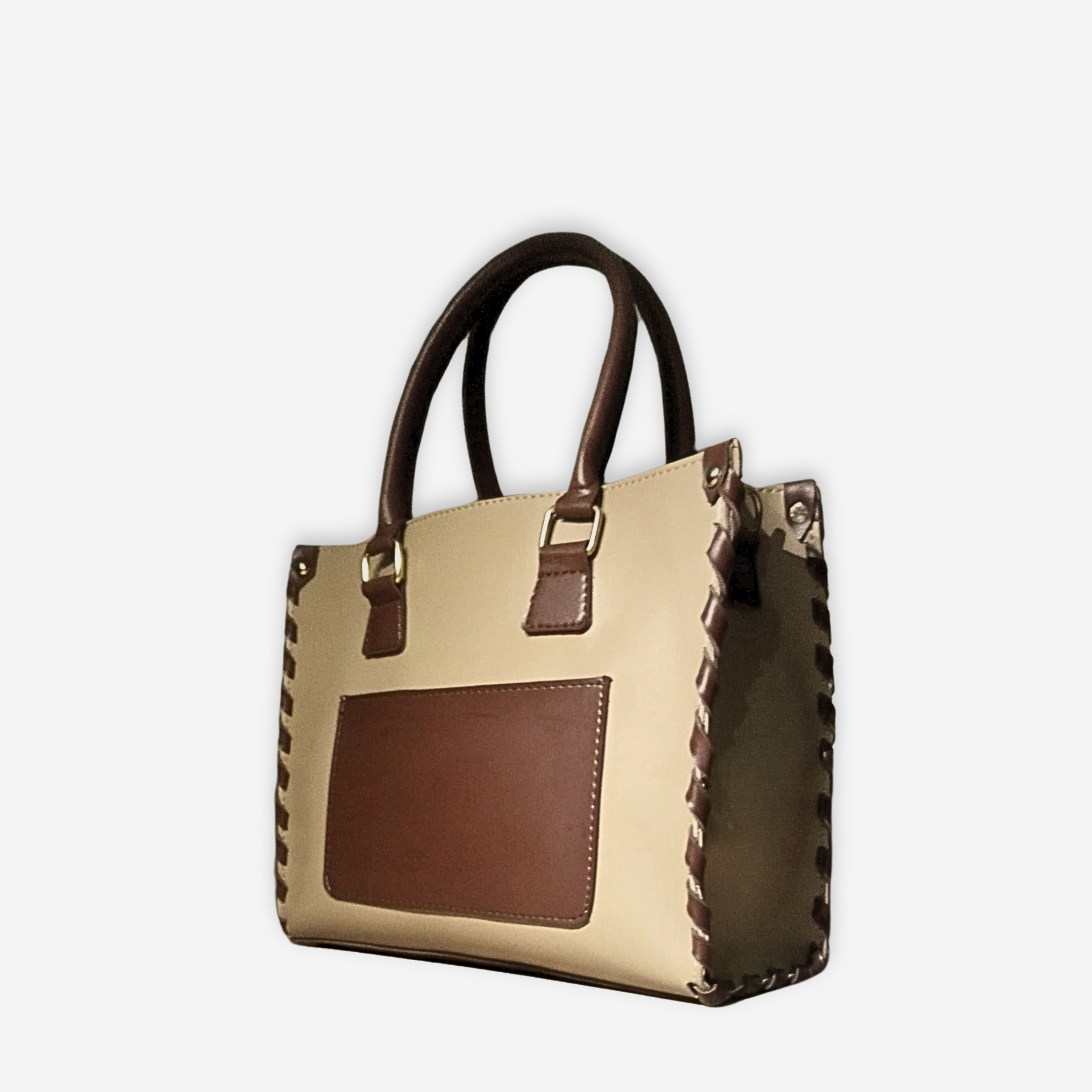 Off-white and brown on-the-go handbag