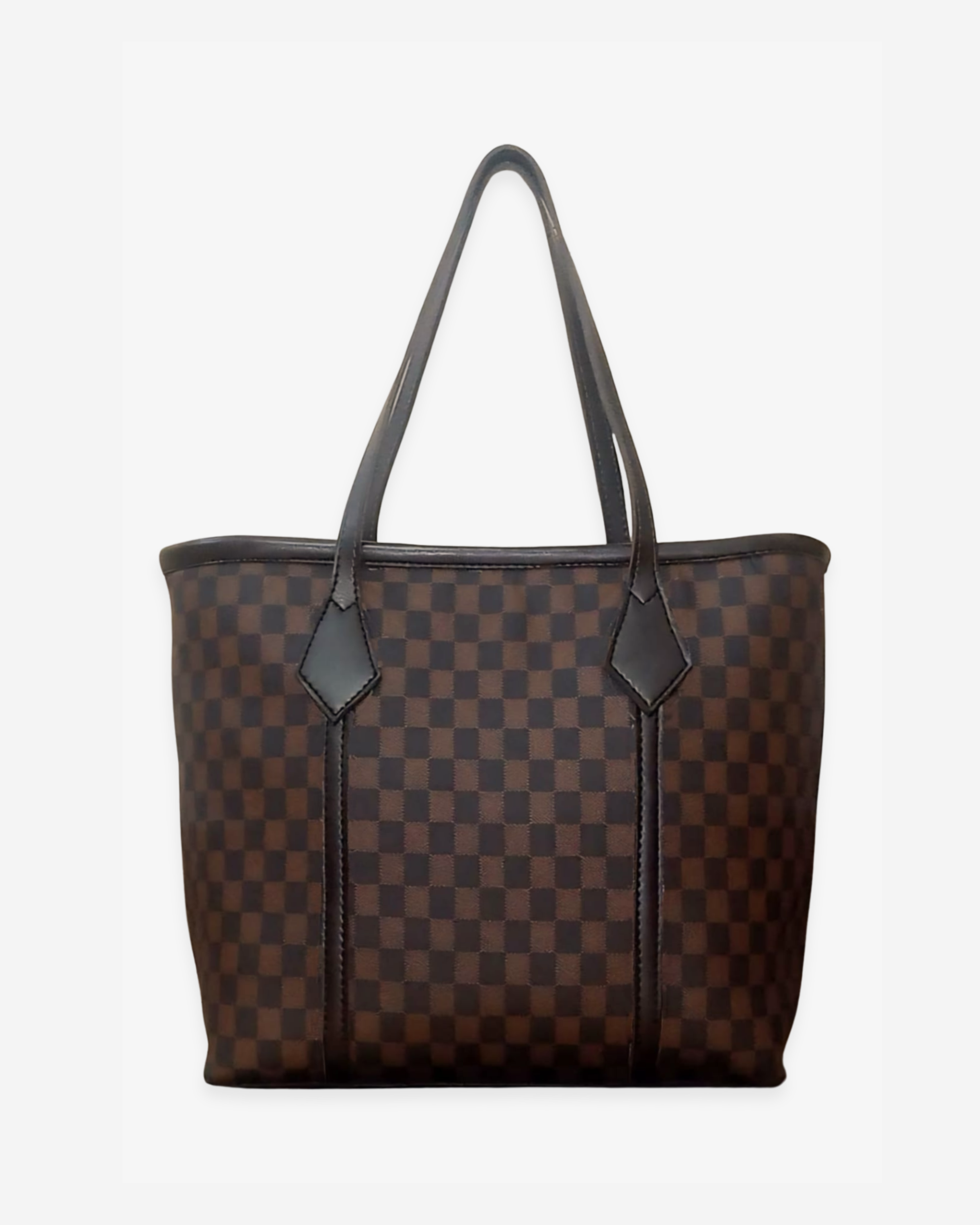 dark Brown  checkered luxe everyday tote