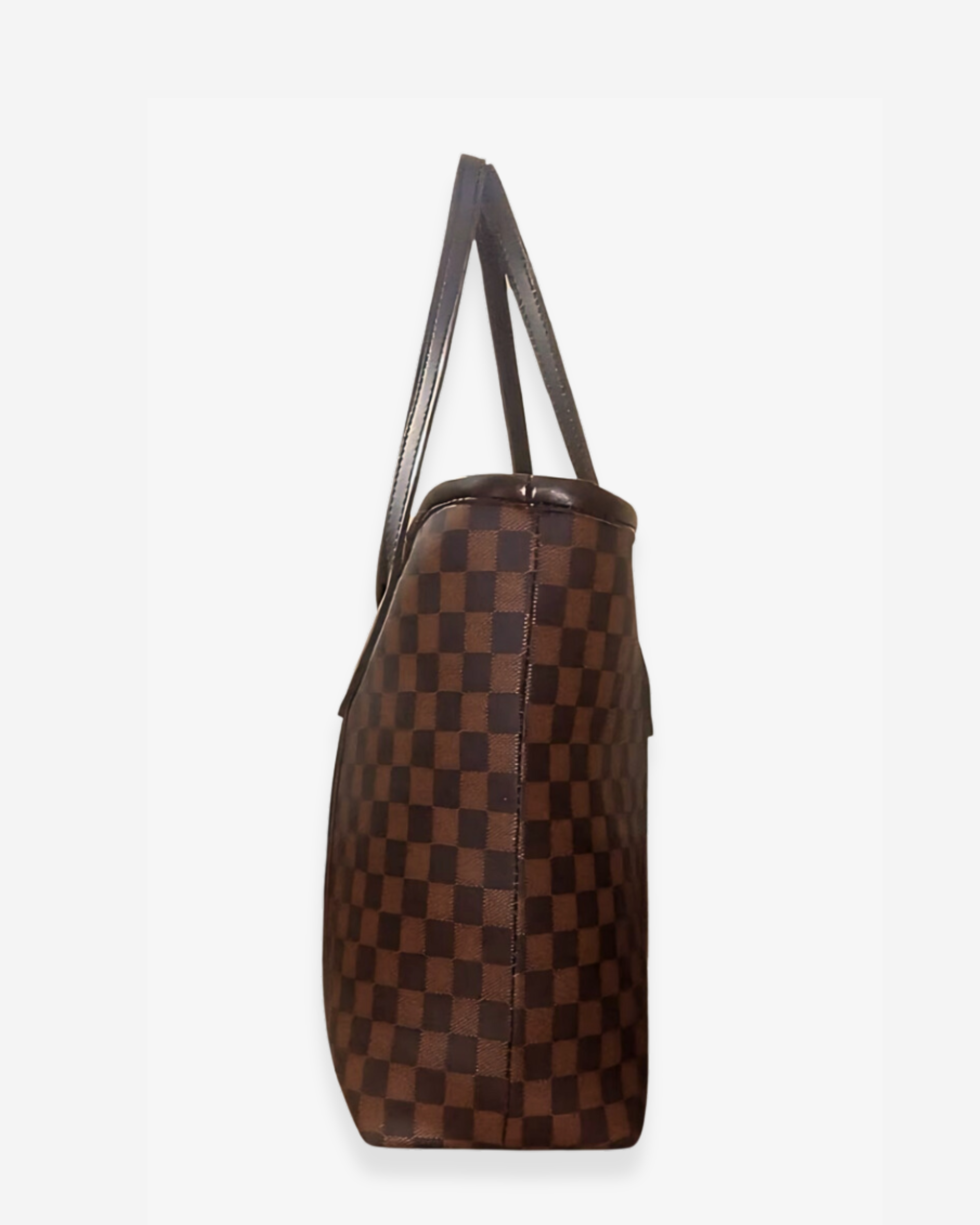 dark Brown  checkered luxe everyday tote