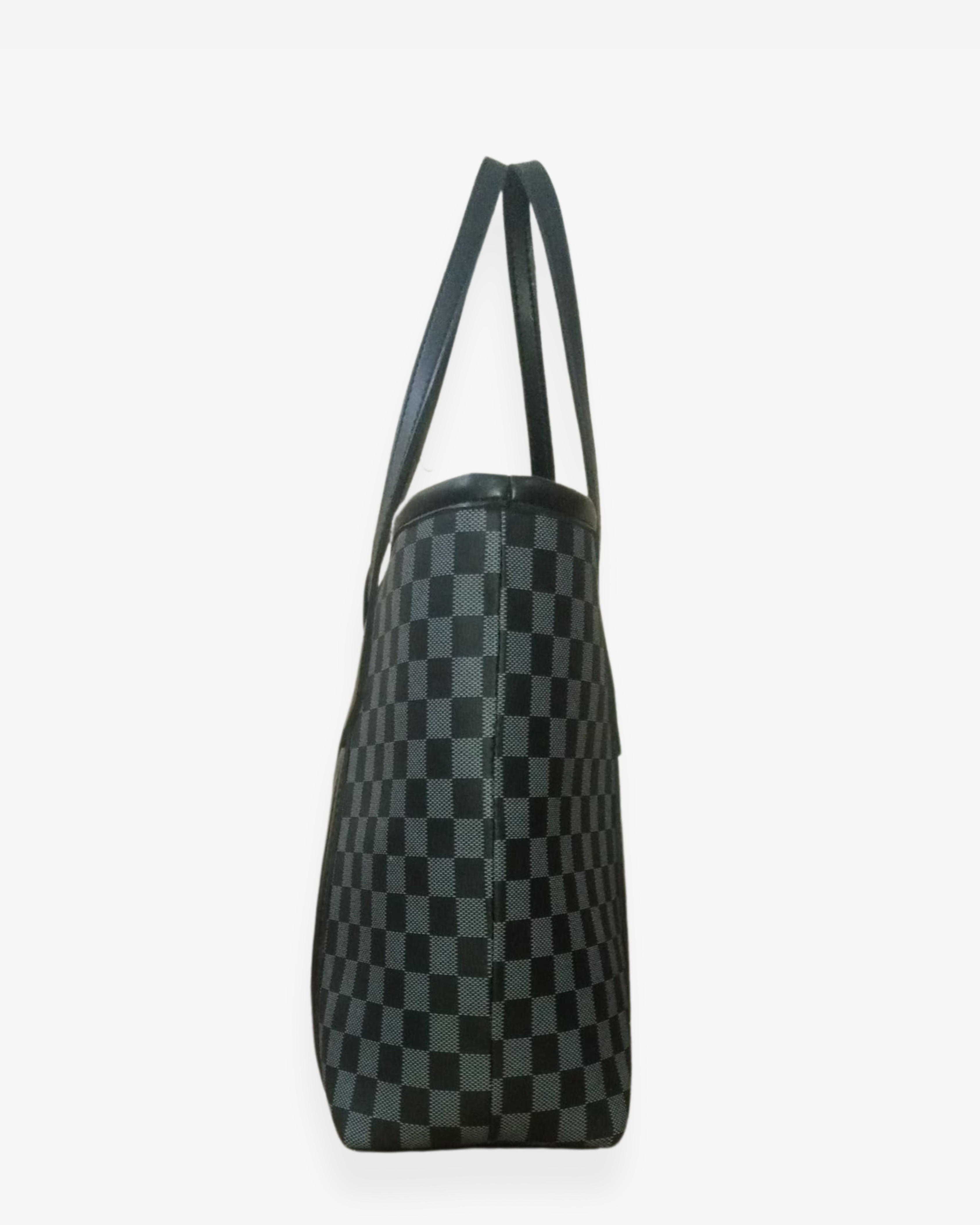 Black chkered luxe everyday tote