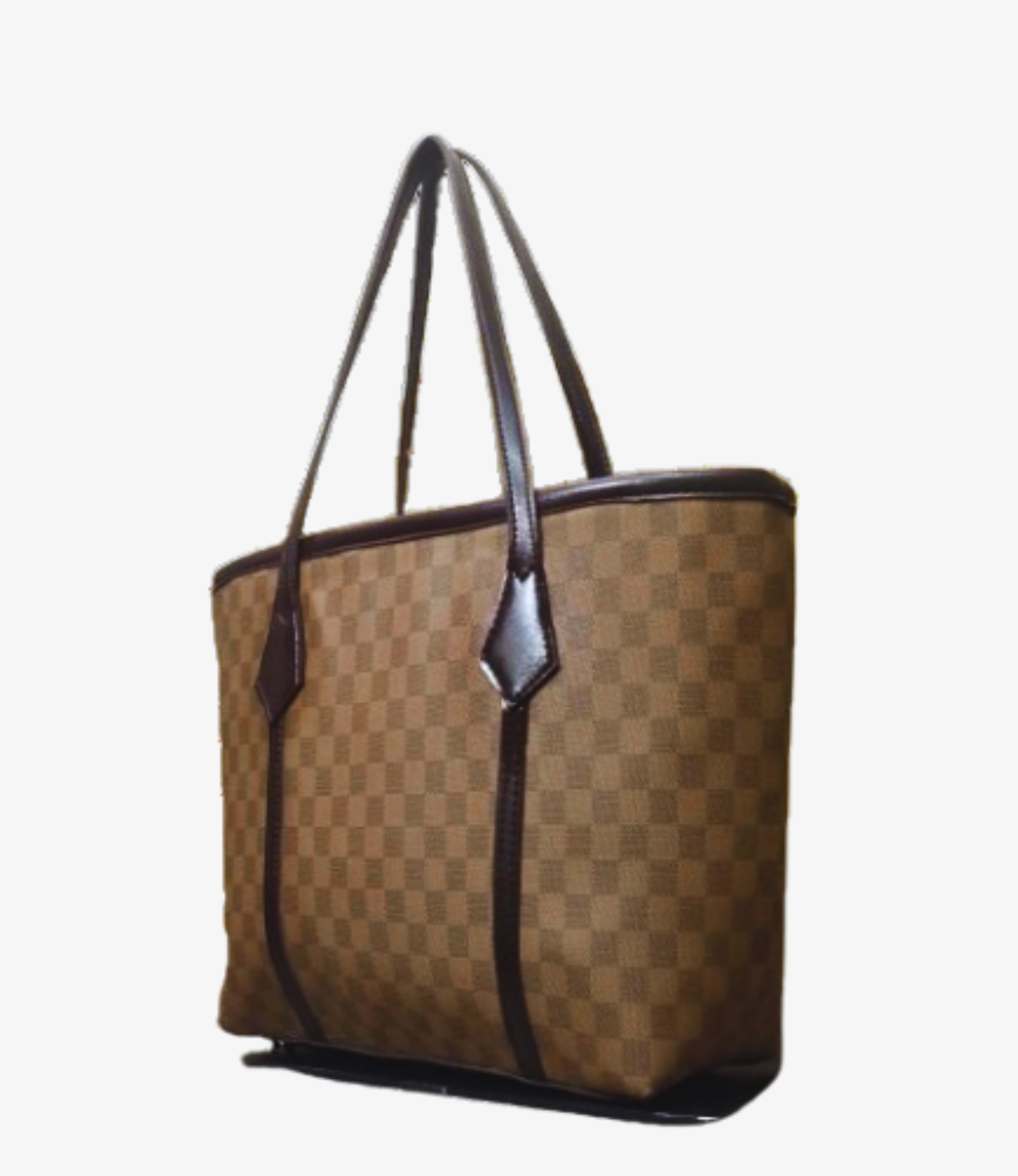 Bronze checkered luxe everyday tote