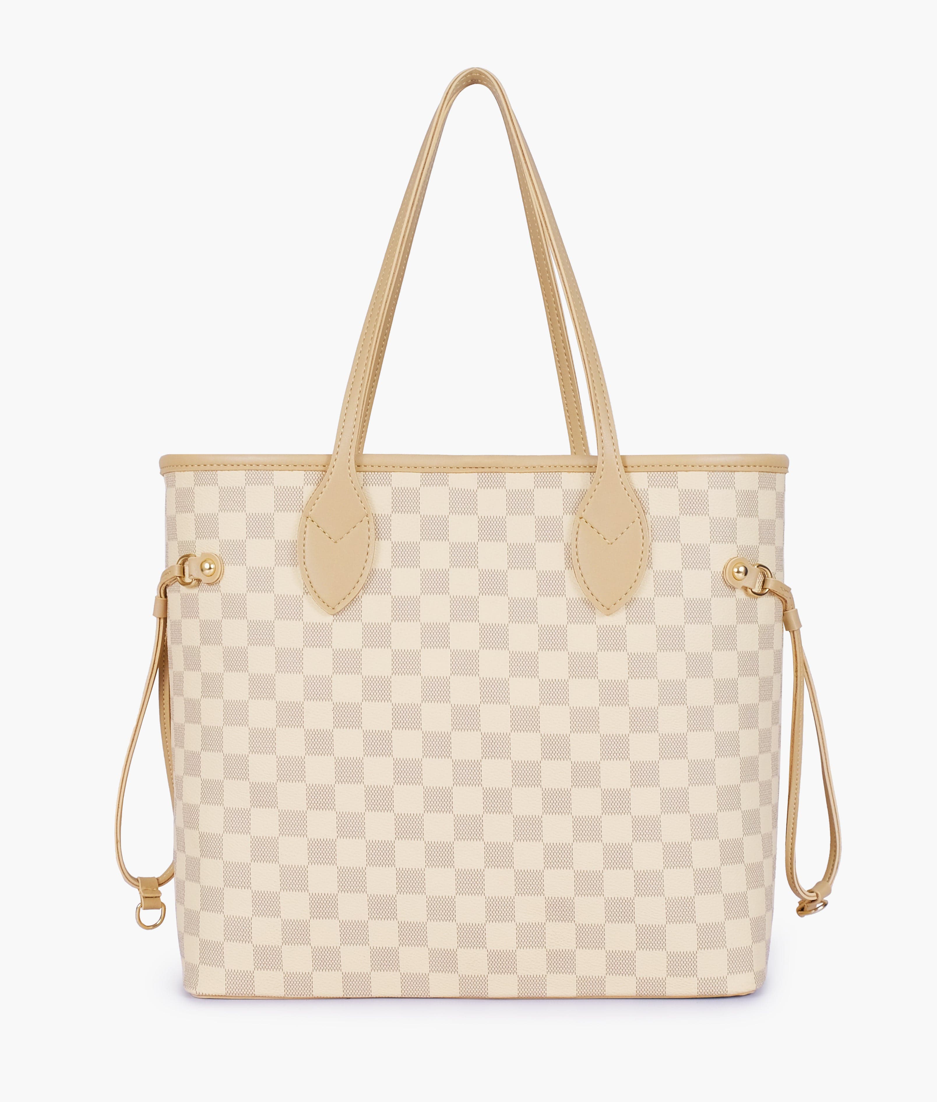 Off-white checkered neverfull tote bag