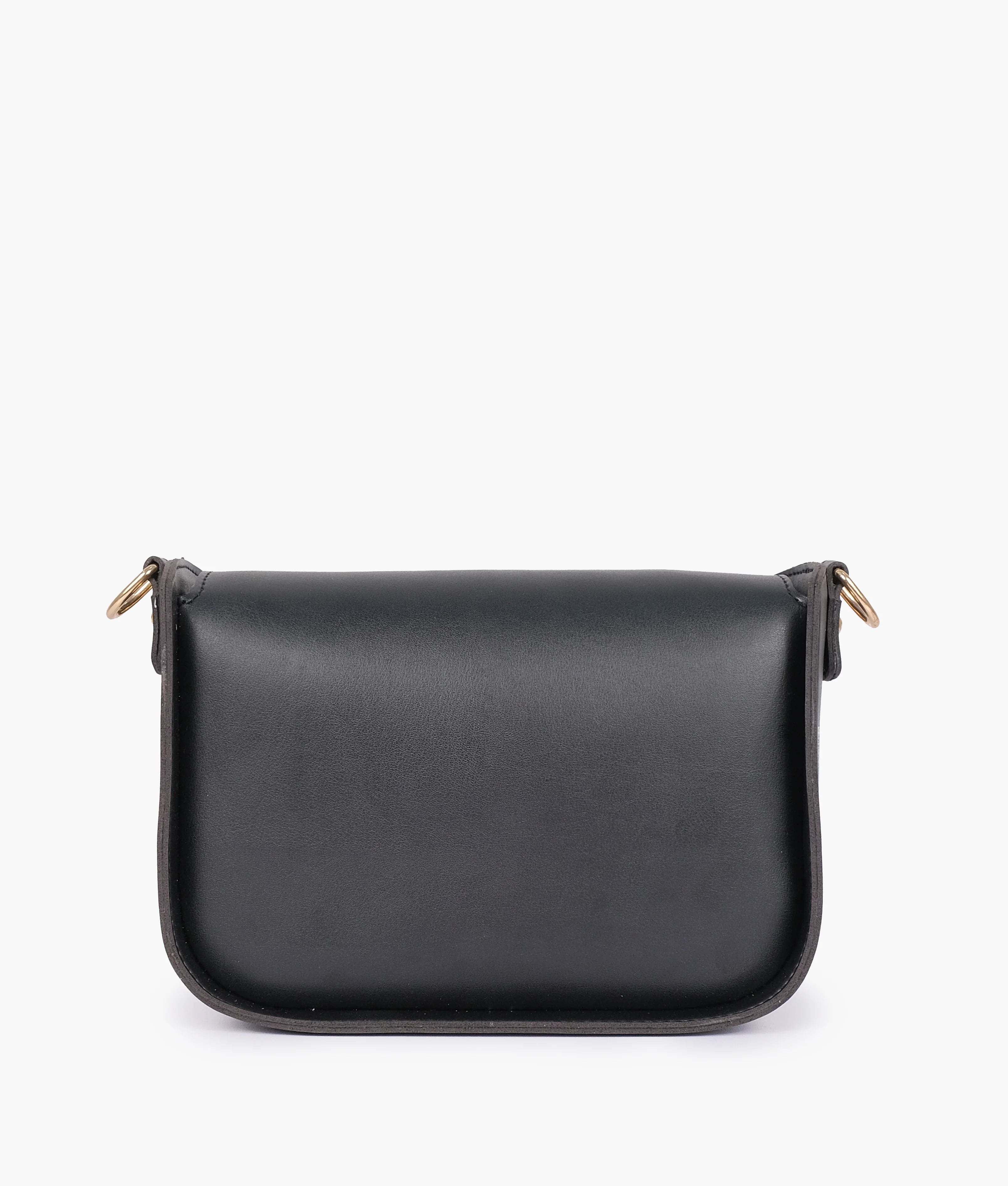 Black Saddle Bag With Twist Lock