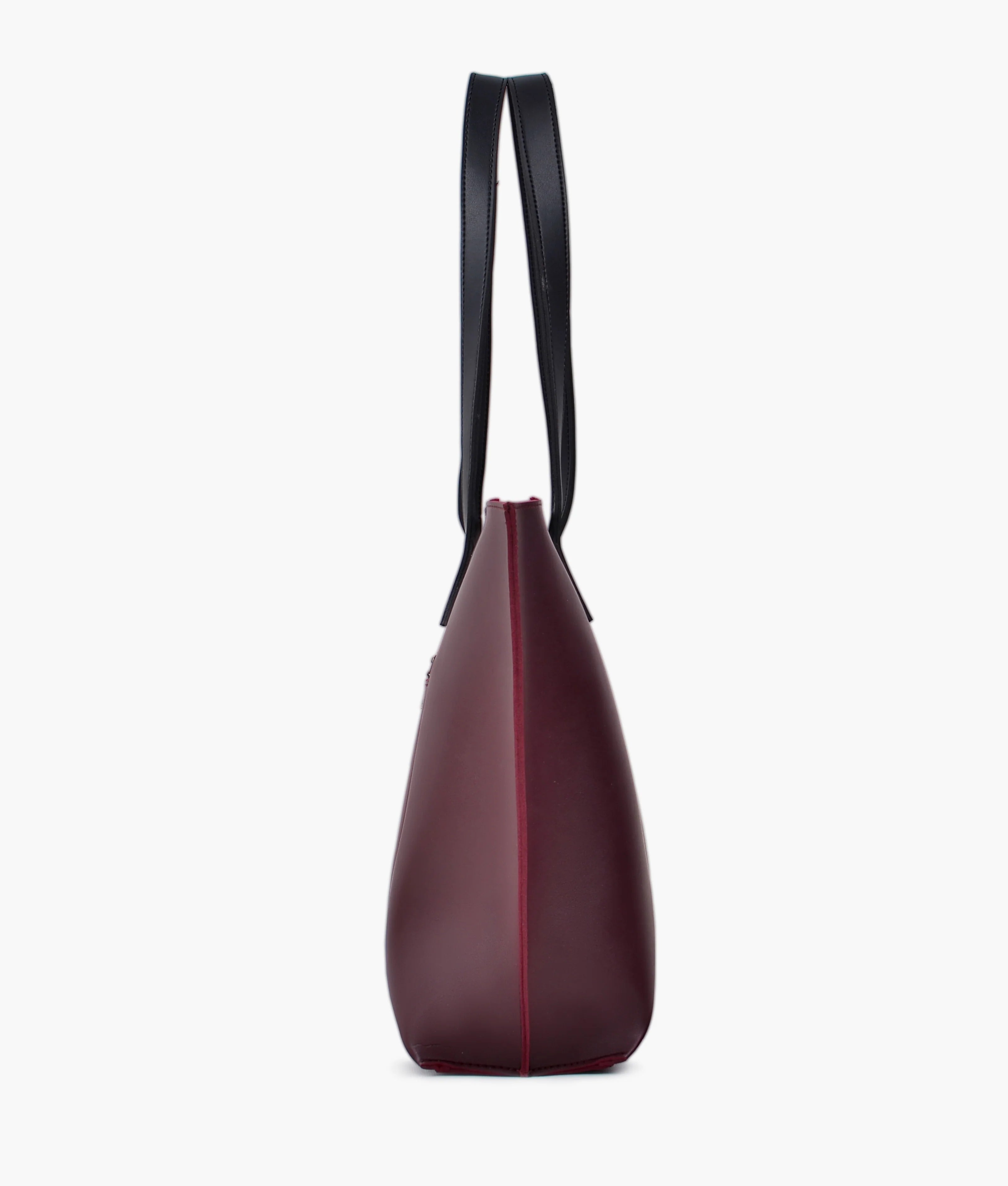 Burgundy Long Handle Tote Bag