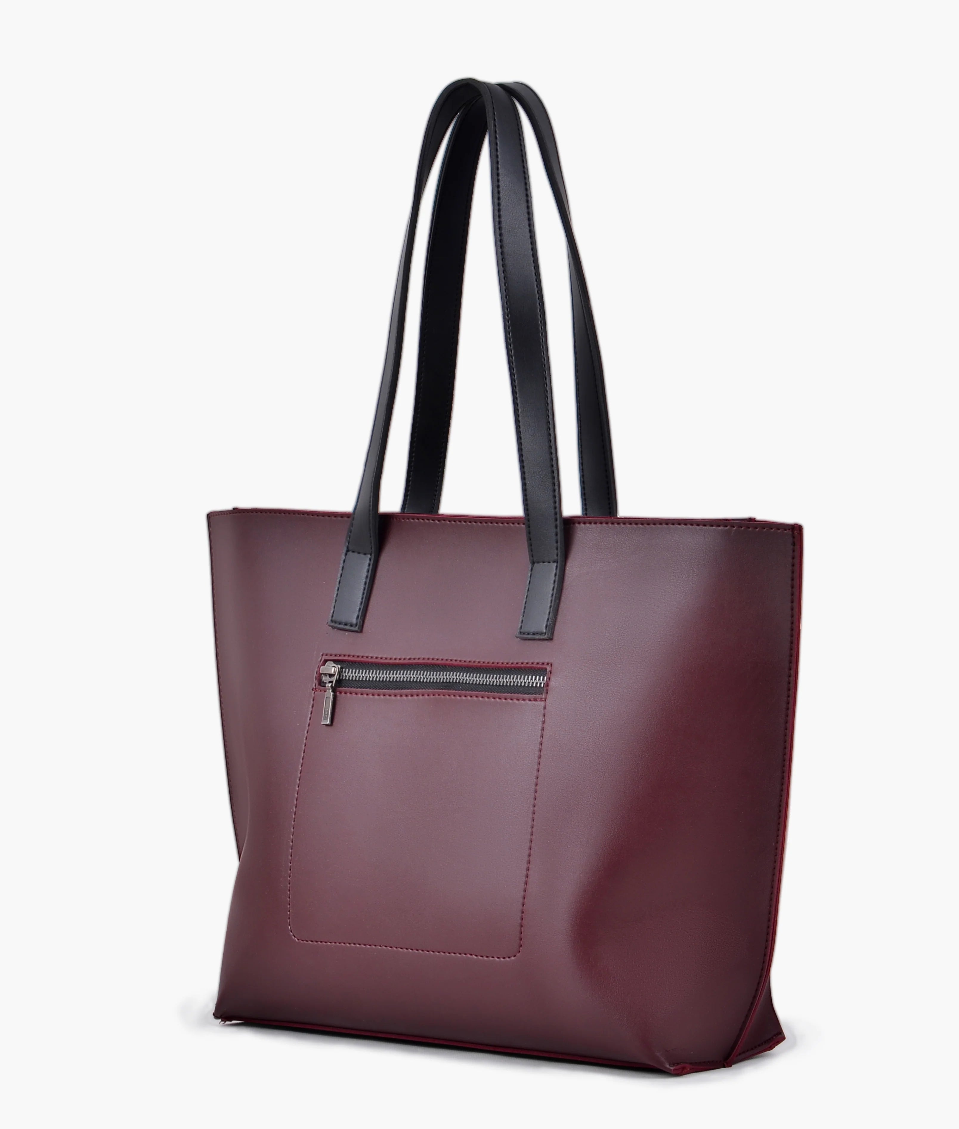 Burgundy Long Handle Tote Bag