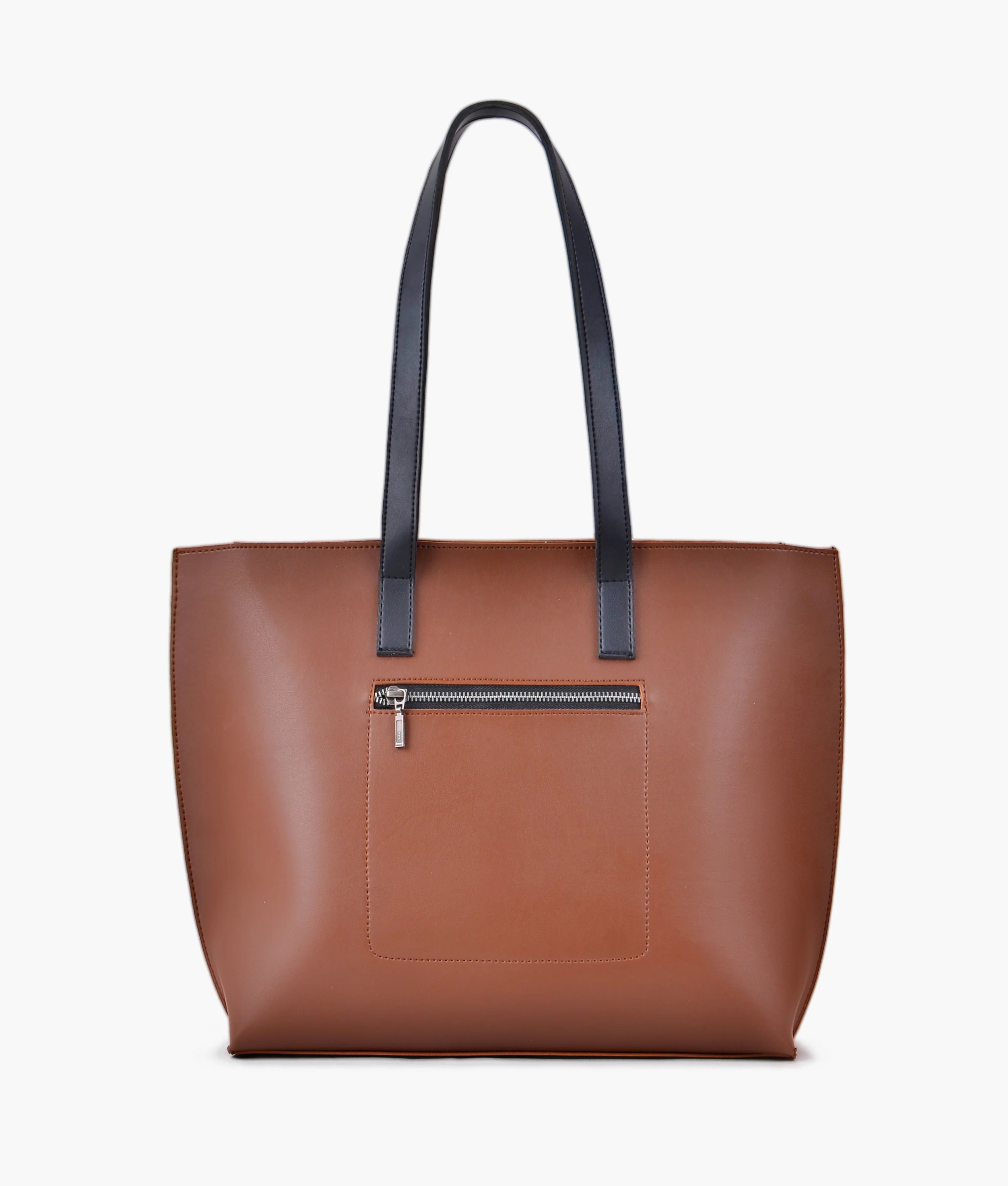 Horse Brown With Black Long Handle Tote Bag