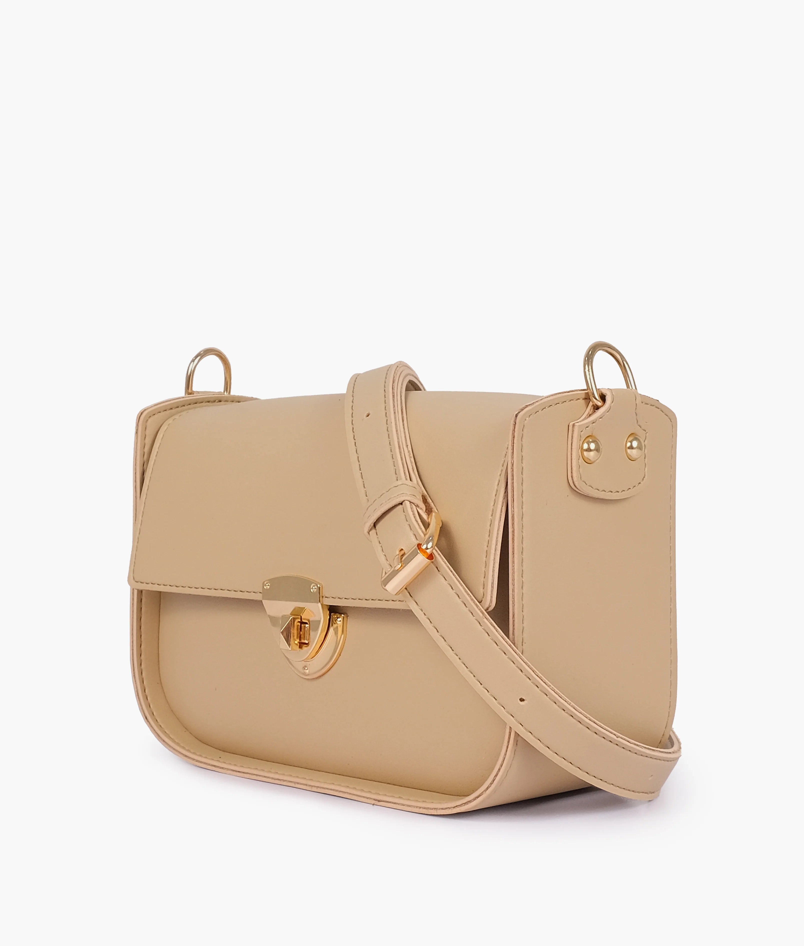 Off-White Saddle Bag With Twist Lock